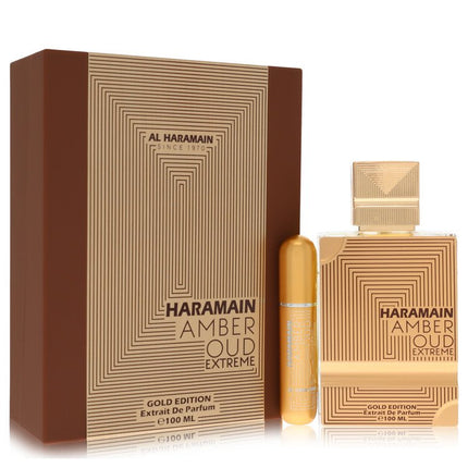 Al Haramain Amber Oud Gold Edition Extreme Gift Set By Al Haramain 3.4 Pure Perfume Spray + 0.34 oz Refillable Spray Gift Set - 3.4 Pure Perfume Spray + 0.34 Oz Refillable...