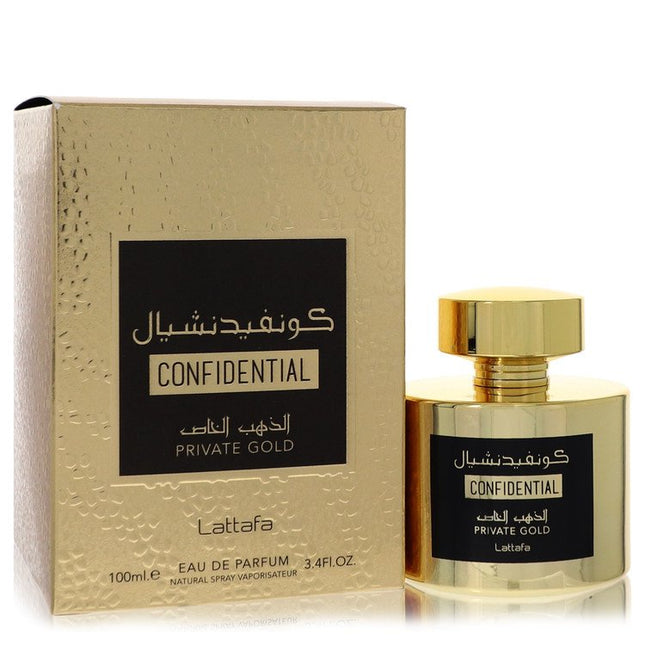 Lattafa Confidential Private Gold Eau De Parfum Spray (Unisex) By Lattafa 3.4 oz Eau De Parfum Spray Eau De Parfum Spray (Unisex) unisex fragrance product image