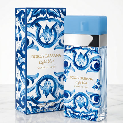 Light Blue Capri In Love women perfume front view bottle design