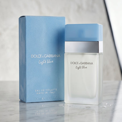 Light Blue perfume front view bottle for women