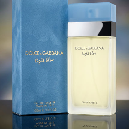 Light Blue side angle fresh citrus floral fragrance bottle