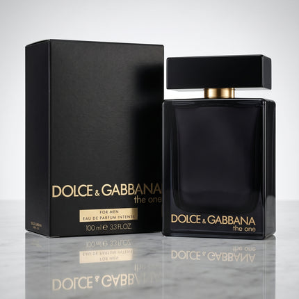 The One Intense cologne side angle oriental woody fragrance bottle